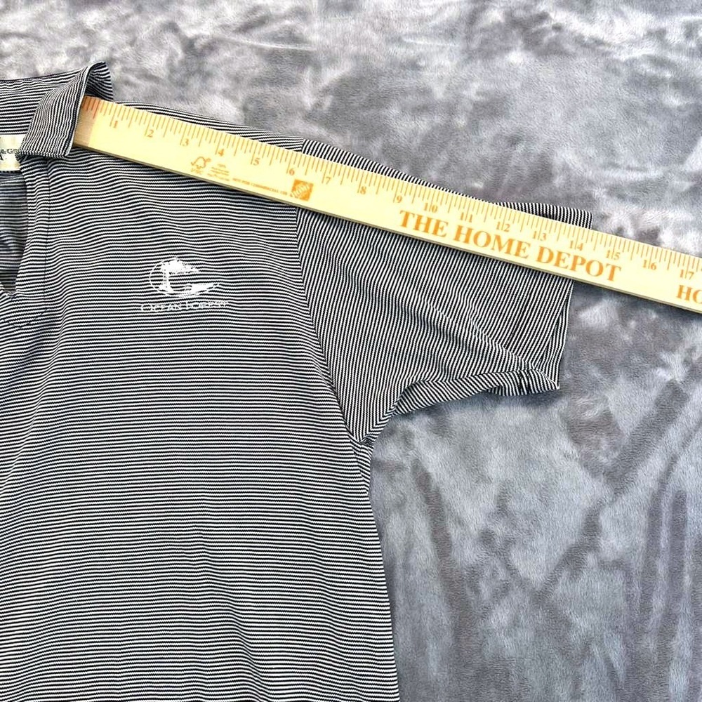 Fairway & Greene Womens Stripe Golf Polo Black White Large Ocean Forest Pre-Own - Picture 8 of 9